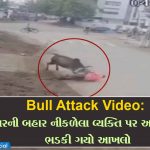 Bull Attack Video: ઘરની બહાર નીકળેલા વ્યક્તિ પર અચાનક ભડકી ગયો આખલો