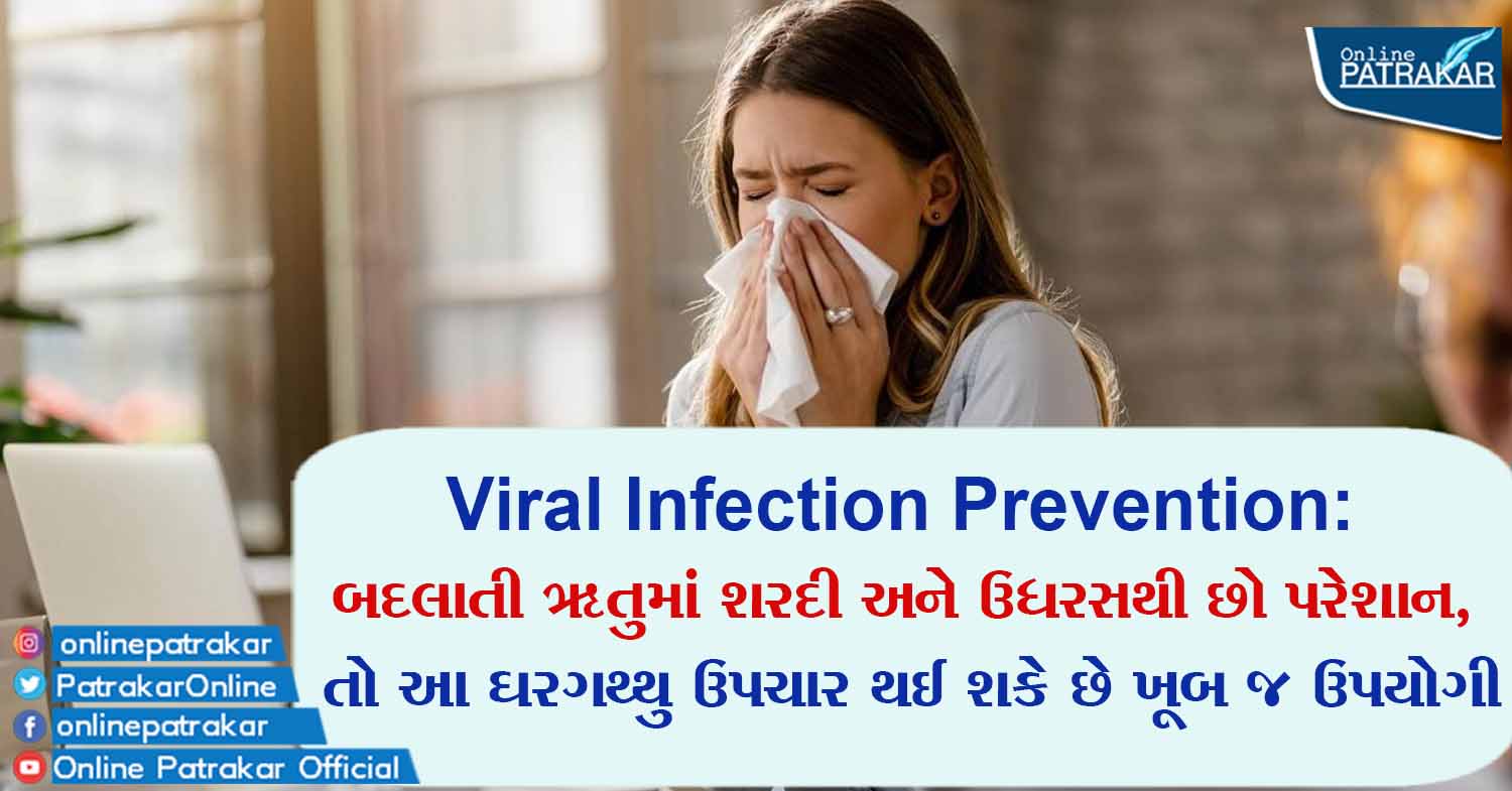 Viral Infection Prevention: બદલાતી ઋતુમાં શરદી અને ઉધરસથી છો પરેશાન, તો આ ઘરગથ્થુ ઉપચાર થઈ શકે છે ખૂબ જ ઉપયોગી