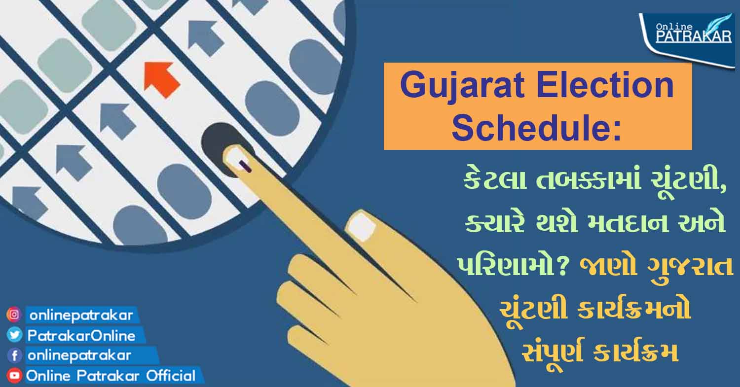 Gujarat Election Schedule: કેટલા તબક્કામાં ચૂંટણી, ક્યારે થશે મતદાન અને પરિણામો? જાણો ગુજરાત ચૂંટણી કાર્યક્રમનો સંપૂર્ણ કાર્યક્રમ